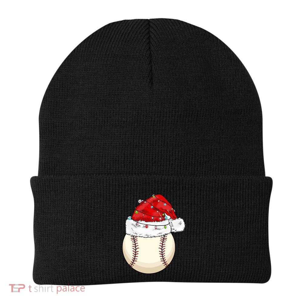 Christmas Lights Baseball Santa Hat Catcher Pitcher Pj Gift Beanie