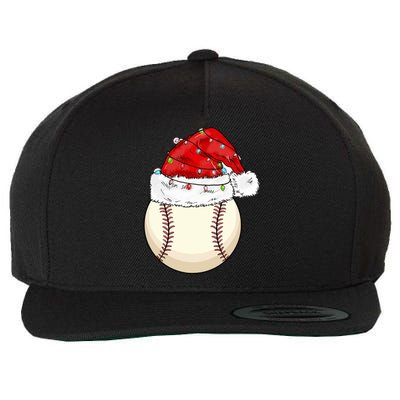 Christmas Lights Baseball Santa Hat Catcher Pitcher Pj Gift Wool Snapback Cap