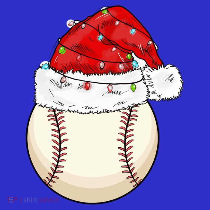 Christmas Lights Baseball Santa Hat Catcher Pitcher Pj Gift T-Shirt