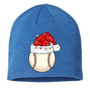 Christmas Lights Baseball Santa Hat Catcher Pitcher Pj Gift Sustainable Beanie