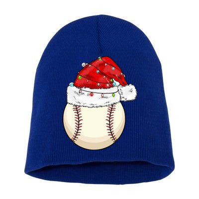 Christmas Lights Baseball Santa Hat Catcher Pitcher Pj Gift Short Acrylic Beanie