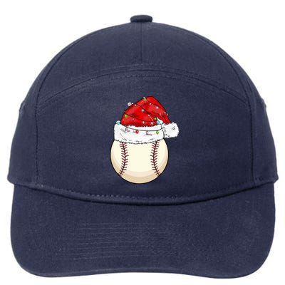 Christmas Lights Baseball Santa Hat Catcher Pitcher Pj Gift 7-Panel Snapback Hat