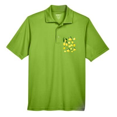 Cute Lemon Botanical Gardening Summertime Lemon Lover Gift Men's Origin Performance Piqué Polo