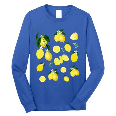 Cute Lemon Botanical Gardening Summertime Lemon Lover Gift Long Sleeve Shirt