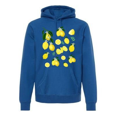 Cute Lemon Botanical Gardening Summertime Lemon Lover Gift Premium Hoodie