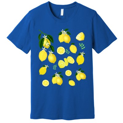 Cute Lemon Botanical Gardening Summertime Lemon Lover Gift Premium T-Shirt