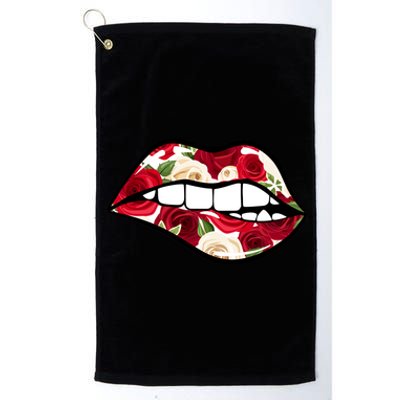 Cool Lips Bite MeRoses Valentine DayMothers Day Gift Platinum Collection Golf Towel