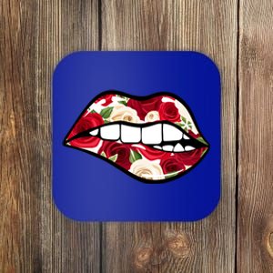 Cool Lips Bite MeRoses Valentine DayMothers Day Gift Coaster