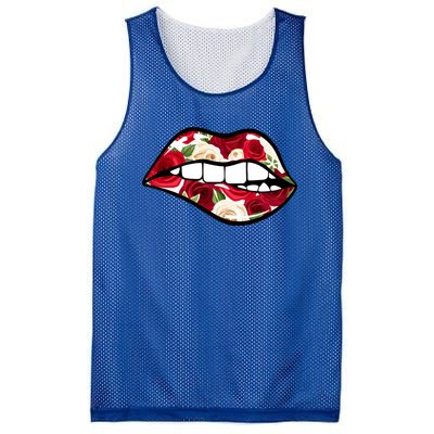 Cool Lips Bite MeRoses Valentine DayMothers Day Gift Mesh Reversible Basketball Jersey Tank