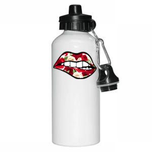 Cool Lips Bite MeRoses Valentine DayMothers Day Gift Aluminum Water Bottle