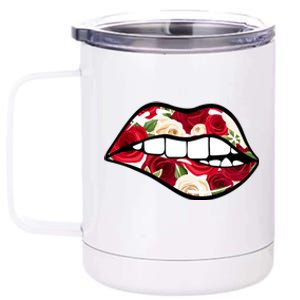 Cool Lips Bite MeRoses Valentine DayMothers Day Gift 12 oz Stainless Steel Tumbler Cup