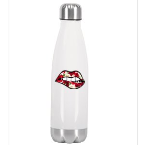 Cool Lips Bite MeRoses Valentine DayMothers Day Gift Stainless Steel Insulated Water Bottle