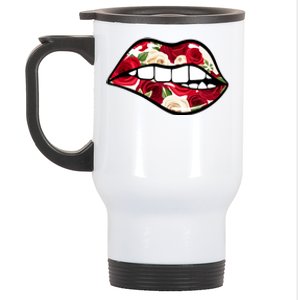 Cool Lips Bite MeRoses Valentine DayMothers Day Gift Stainless Steel Travel Mug