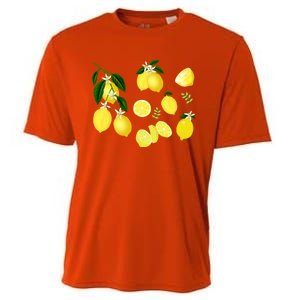 Cute Lemon Botanical Gardening Summertime Lemon Lover Great Gift Cooling Performance Crew T-Shirt