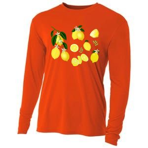 Cute Lemon Botanical Gardening Summertime Lemon Lover Great Gift Cooling Performance Long Sleeve Crew