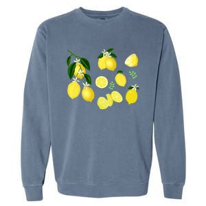 Cute Lemon Botanical Gardening Summertime Lemon Lover Great Gift Garment-Dyed Sweatshirt