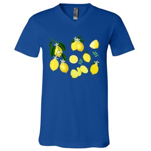 Cute Lemon Botanical Gardening Summertime Lemon Lover Great Gift V-Neck T-Shirt