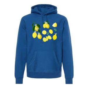 Cute Lemon Botanical Gardening Summertime Lemon Lover Great Gift Premium Hoodie