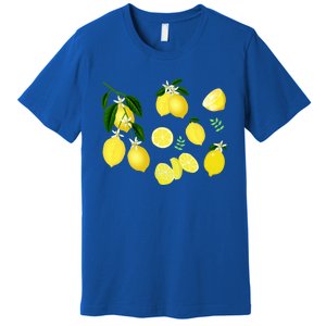 Cute Lemon Botanical Gardening Summertime Lemon Lover Great Gift Premium T-Shirt