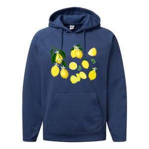 Cute Lemon Botanical Gardening Summertime Lemon Lover Great Gift Performance Fleece Hoodie