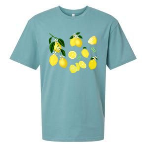 Cute Lemon Botanical Gardening Summertime Lemon Lover Great Gift Sueded Cloud Jersey T-Shirt