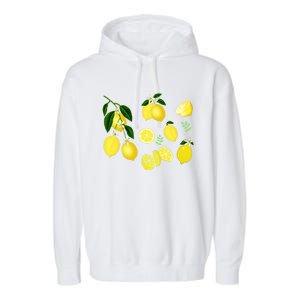 Cute Lemon Botanical Gardening Summertime Lemon Lover Great Gift Garment-Dyed Fleece Hoodie