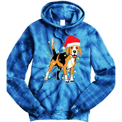 Christmas Lights Beagle Dog Lover Funny Xmas Gift Tie Dye Hoodie