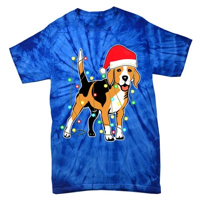 Christmas Lights Beagle Dog Lover Funny Xmas Gift Tie-Dye T-Shirt