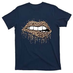 Cool Lips Bite Kiss Me Leopard Print Cheetah- Valentines T-Shirt