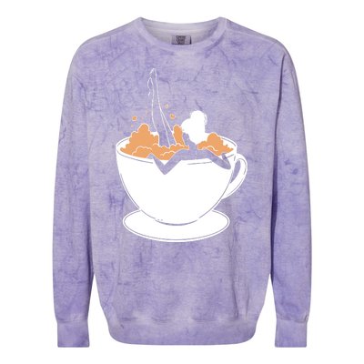 Coffee Lovers Bubble Bath Colorblast Crewneck Sweatshirt