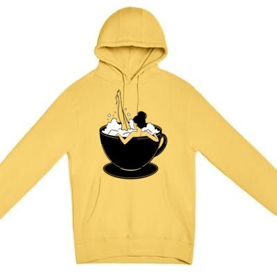 Coffee Lovers Bubble Bath Premium Pullover Hoodie