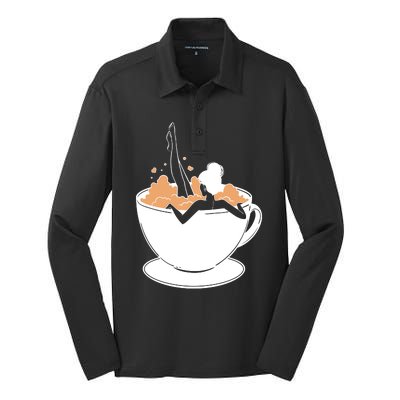 Coffee Lovers Bubble Bath Silk Touch Performance Long Sleeve Polo