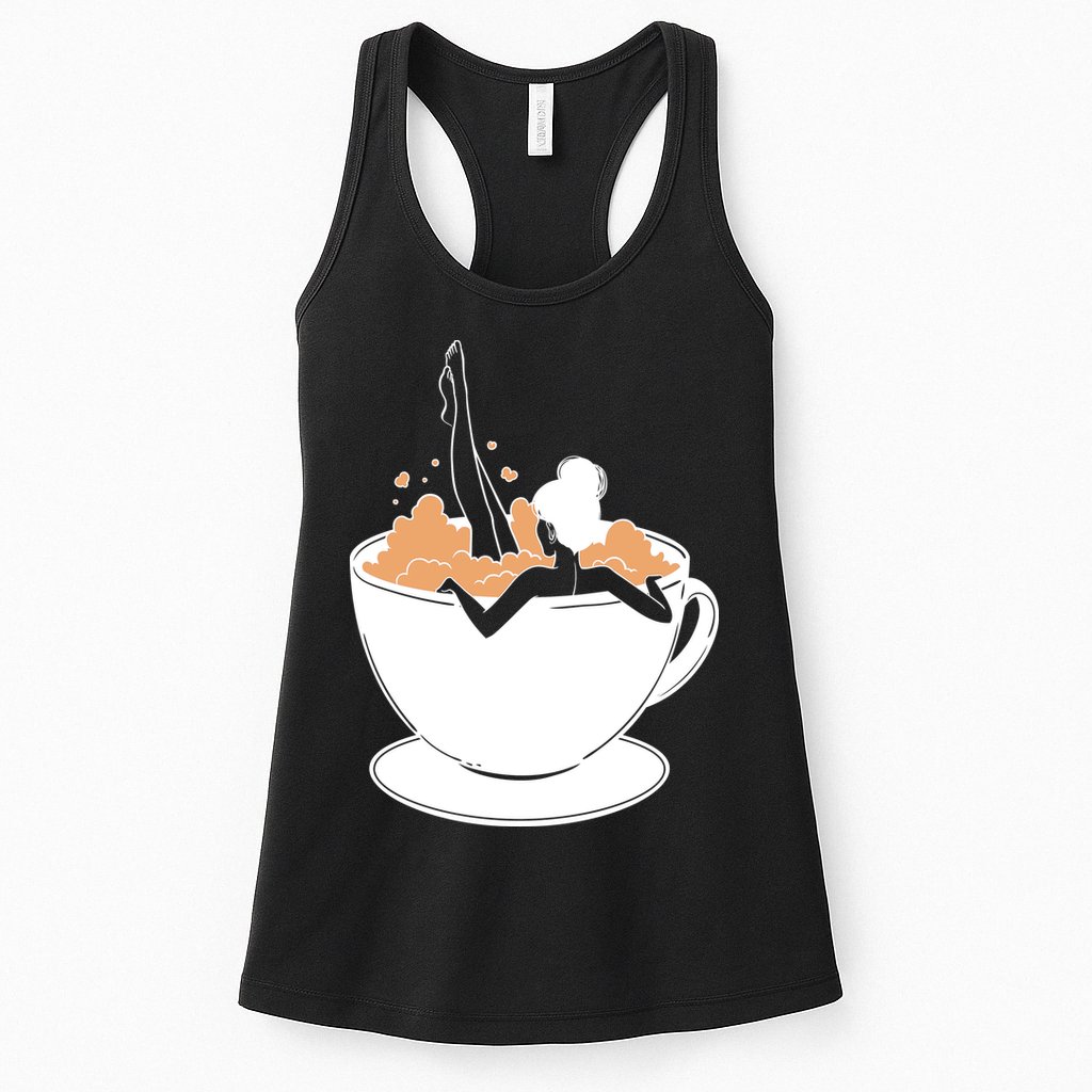 Coffee Lovers Bubble Bath Womens Tank Top