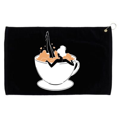 Coffee Lovers Bubble Bath Grommeted Golf Towel