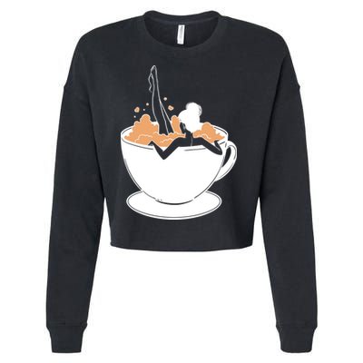 Coffee Lovers Bubble Bath Cropped Pullover Crew