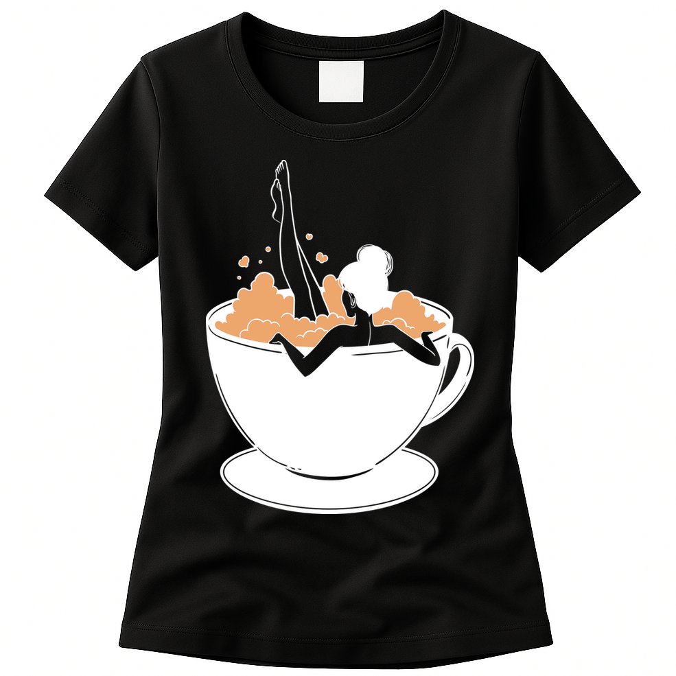 Coffee Lovers Bubble Bath Womens T-Shirt