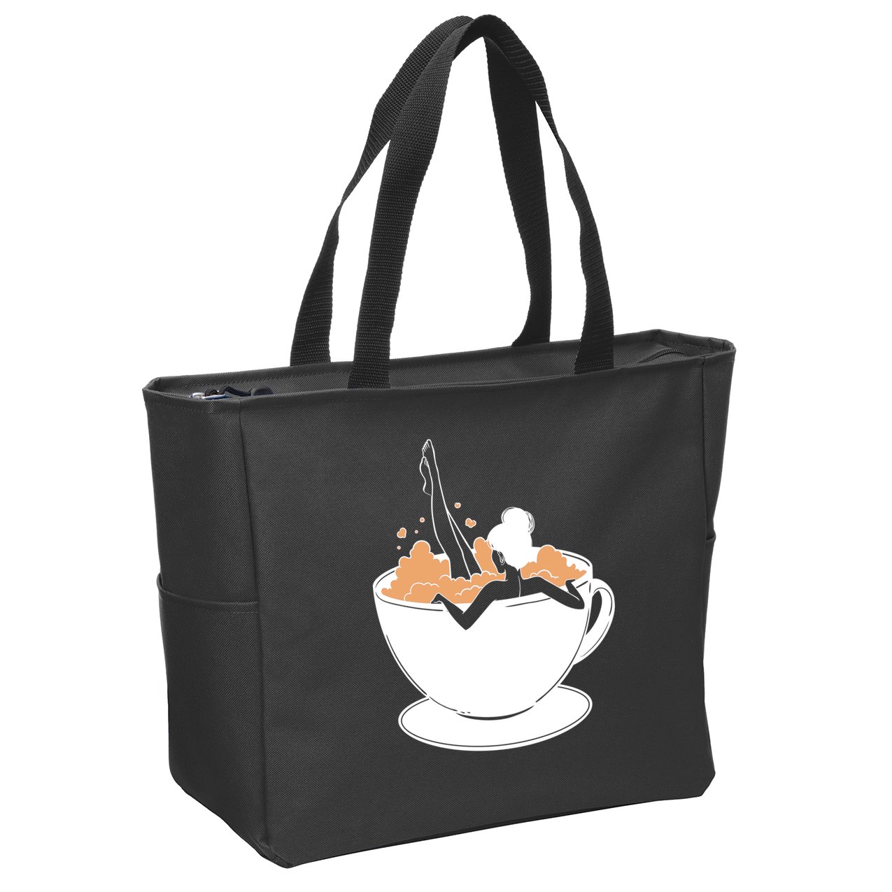 Coffee Lovers Bubble Bath Zip Tote Bag
