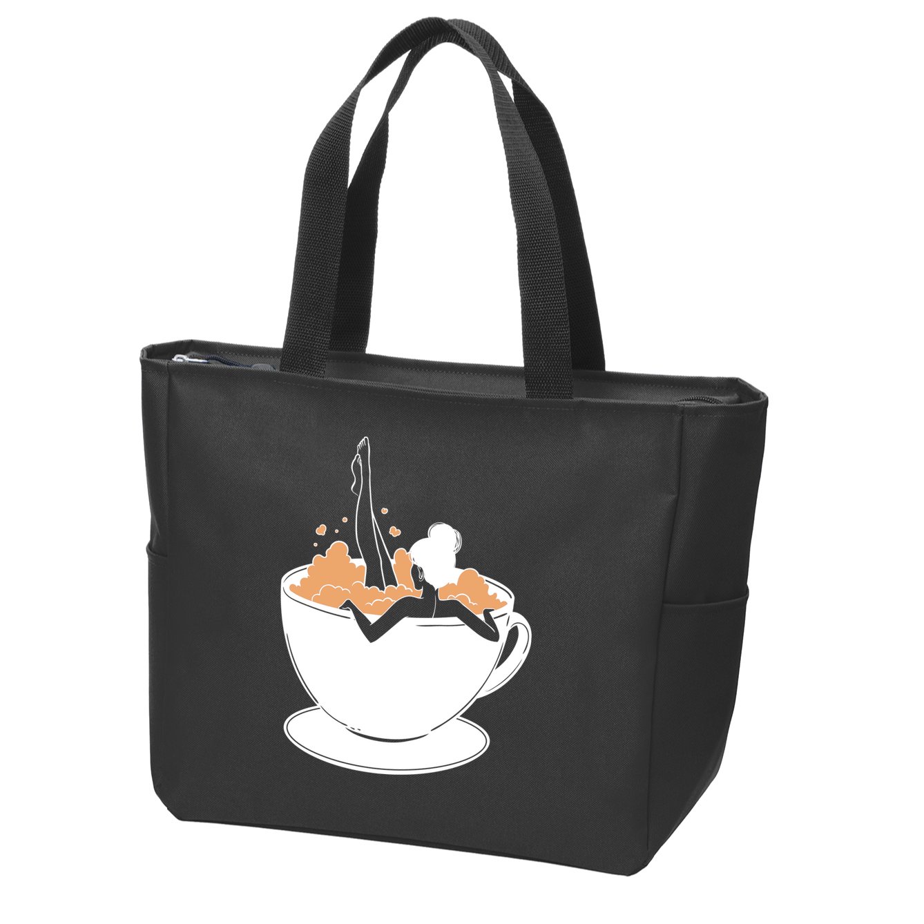 Coffee Lovers Bubble Bath Zip Tote Bag