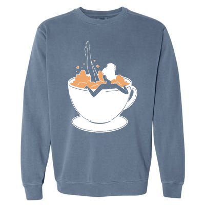 Coffee Lovers Bubble Bath Garment-Dyed Sweatshirt