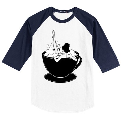 Coffee Lovers Bubble Bath Baseball Sleeve Shirt