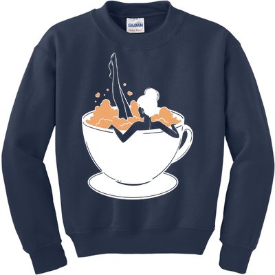 Coffee Lovers Bubble Bath Kids Sweatshirt