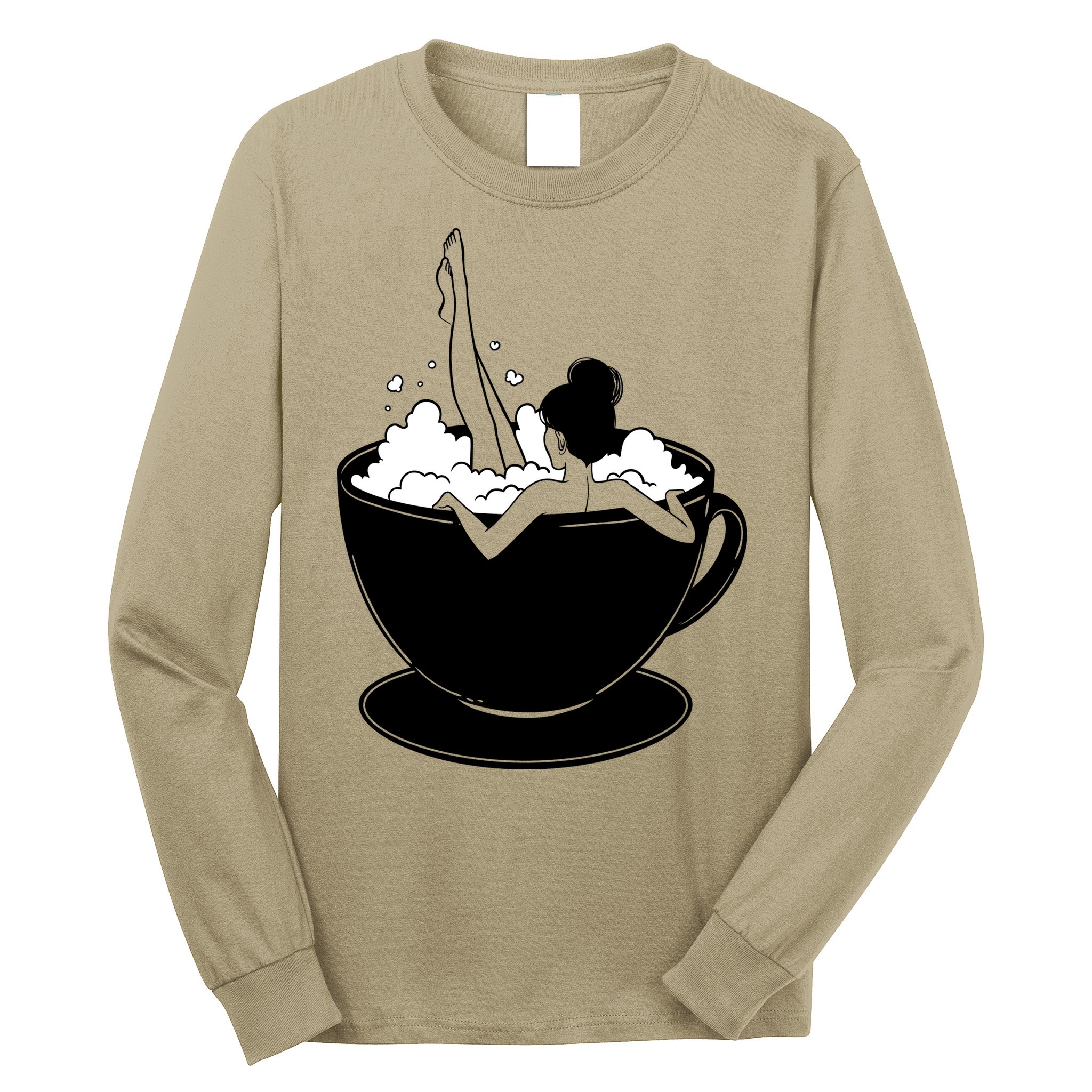 Coffee Lovers Bubble Bath Long Sleeve Shirt