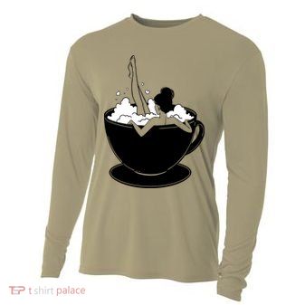 Coffee Lovers Bubble Bath Cooling Performance Long Sleeve Crew