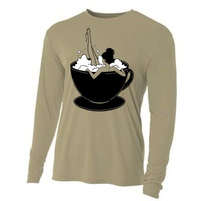 Coffee Lovers Bubble Bath Cooling Performance Long Sleeve Crew