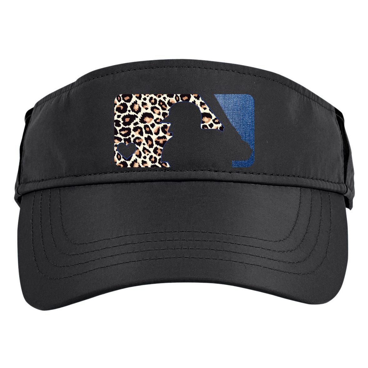 Cute Leopard Blue Jean Print Baseball Logo Adult Drive Performance Visor