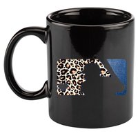 Cute Leopard Blue Jean Print Baseball Logo 11oz C Handle Ceramic Mug