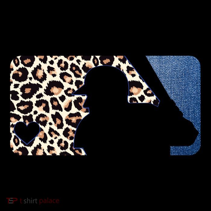Cute Leopard Blue Jean Print Baseball Logo Flatbill Hat