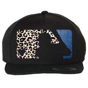 Cute Leopard Blue Jean Print Baseball Logo Wool Snapback Cap