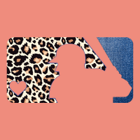 Cute Leopard Blue Jean Print Baseball Logo Cooling Performance Crew T-Shirt