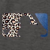 Cute Leopard Blue Jean Print Baseball Logo Vector Backpack